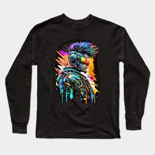 Neon Cyberpunk Hacker - V1.03 Long Sleeve T-Shirt